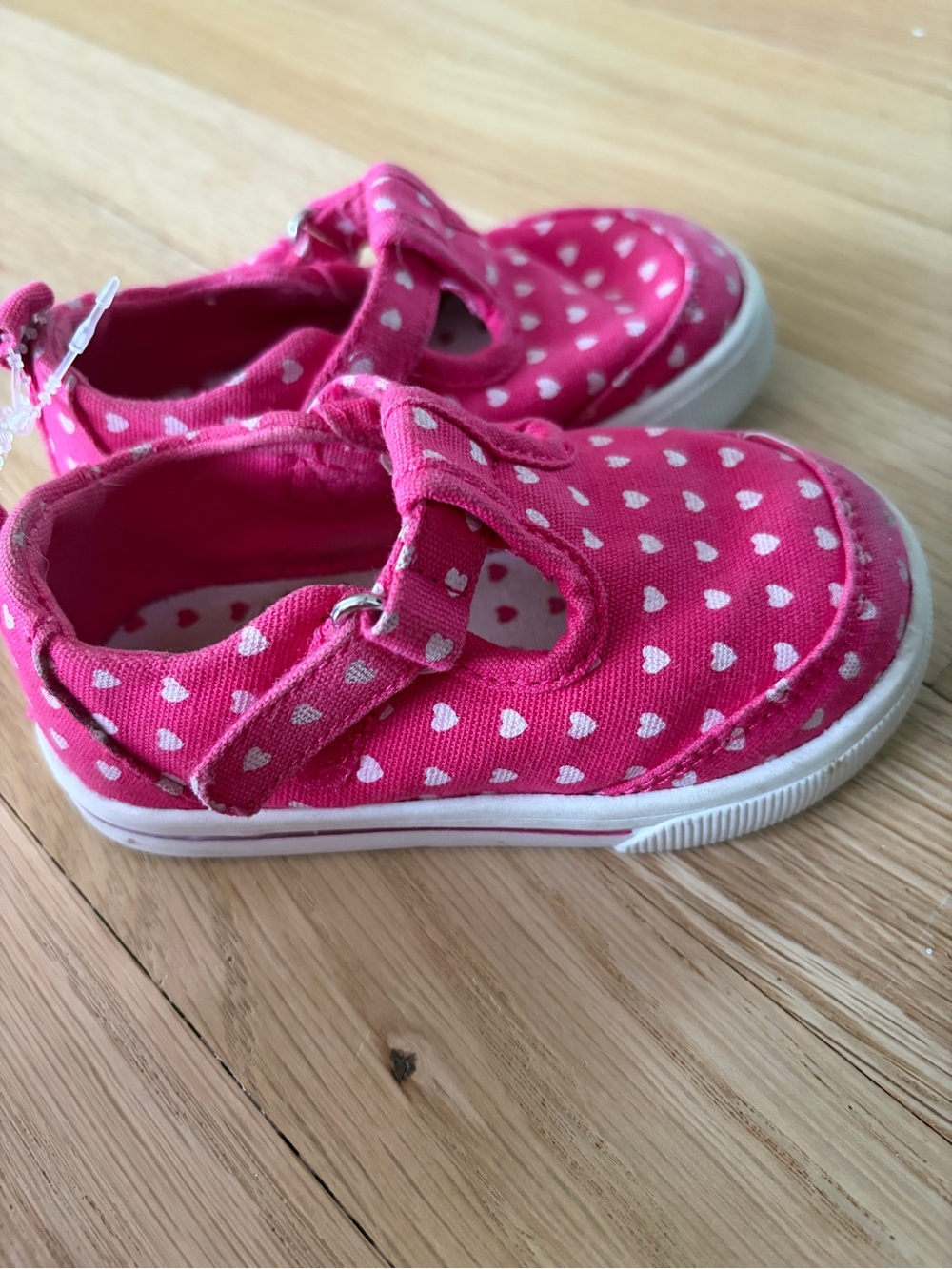 Garanimals Pink Heart Canvas Hook-and-Loop Mary Jane Sneakers